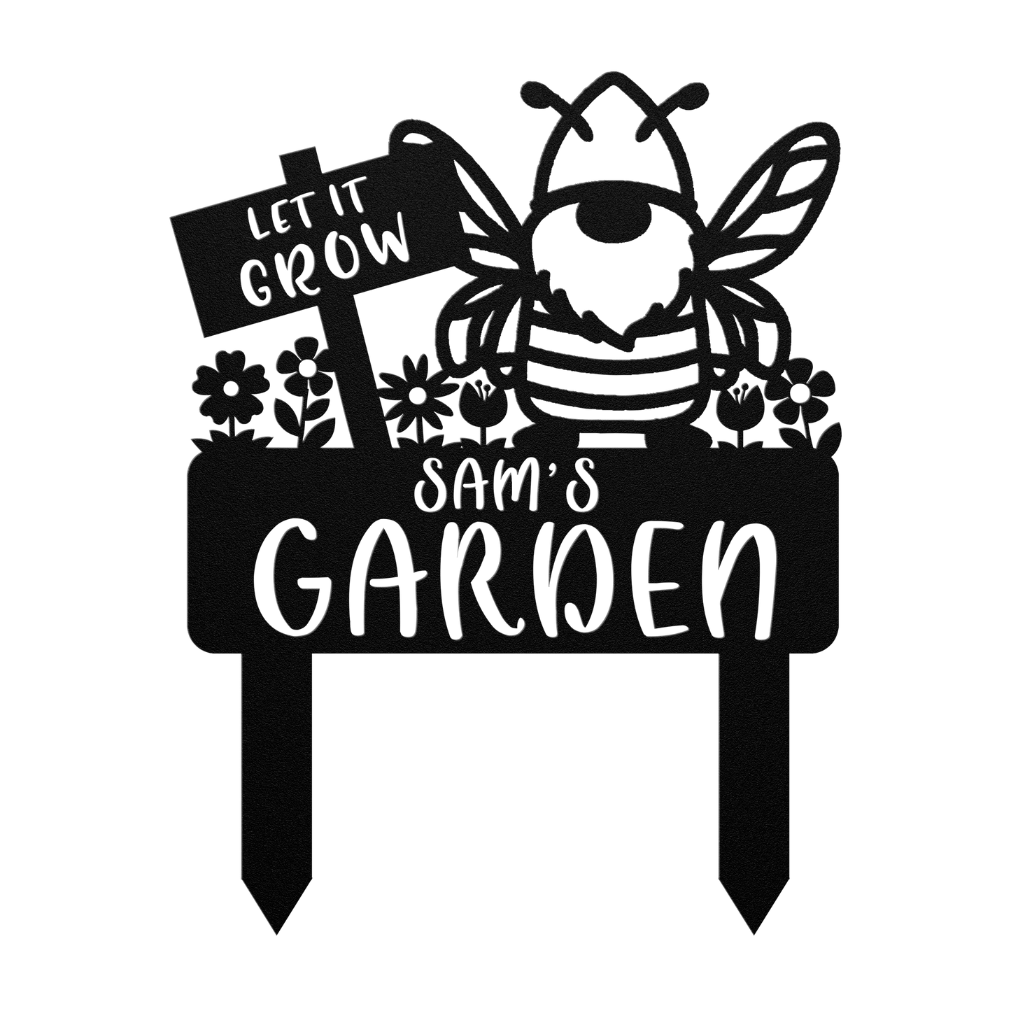 Gnome_Bee_Garden_Stake_Black_Transparent_Mockup.png