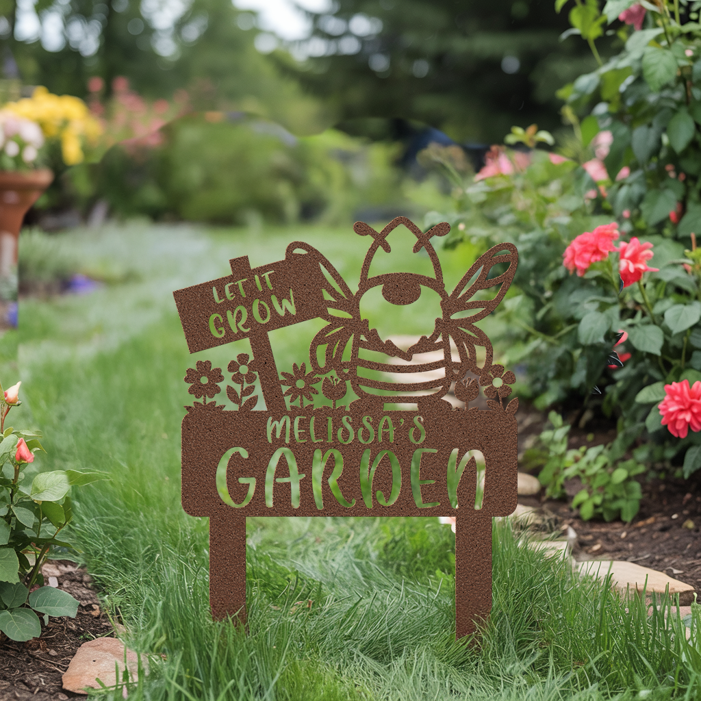 Gnome Bee Garden Stake