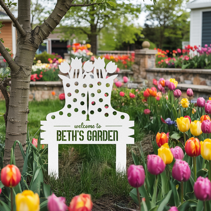Rainboots Garden Sign
