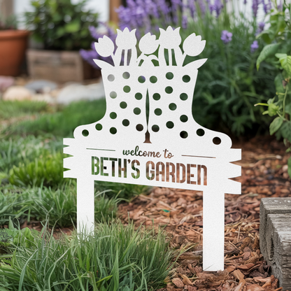 Rainboots Garden Sign